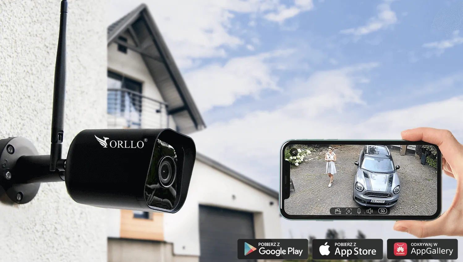 Kamera Zewnętrzna Bezprzewodowa IP WiFi FULL HD ORLLO POWERCAM E4