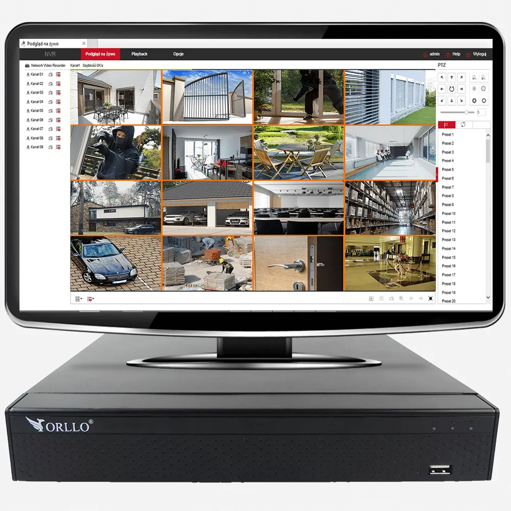 Nagrywarka NVR Rejestrator WiFi ORLLO NVR2 CH16
