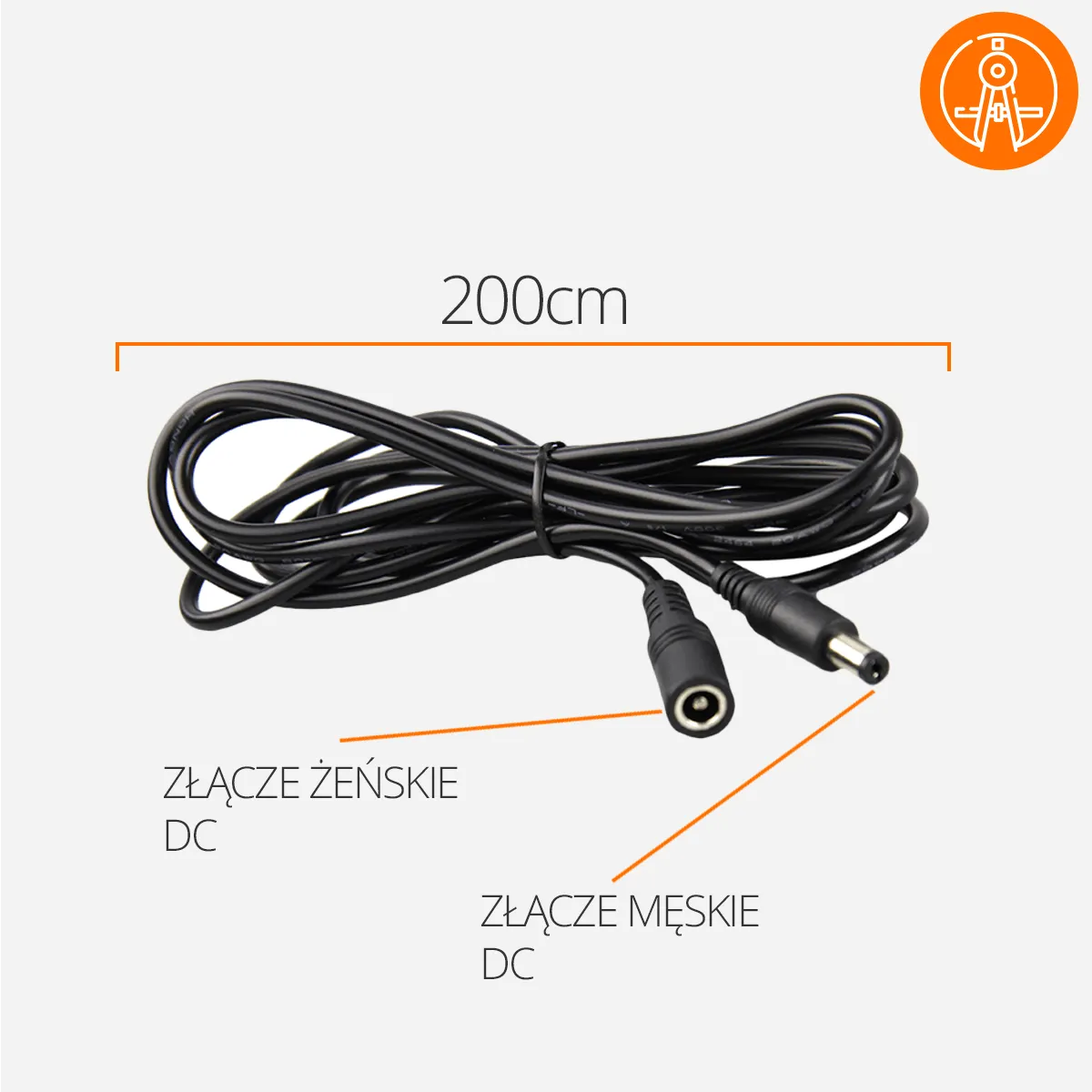 Przedłużacz Przewodu Zasilającego do Kamer IP Zewnętrznych ORLLO