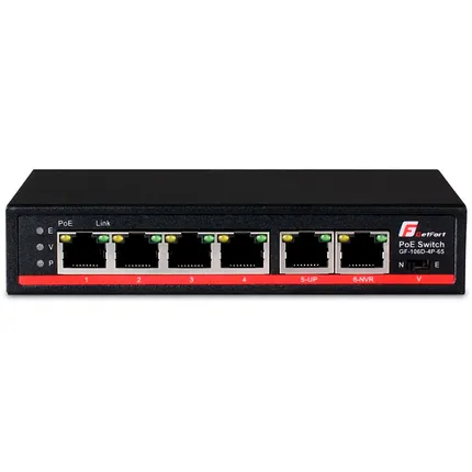 Switch Sieciowy PoE GETFORT 4 Porty + 2 UPLINK 65W