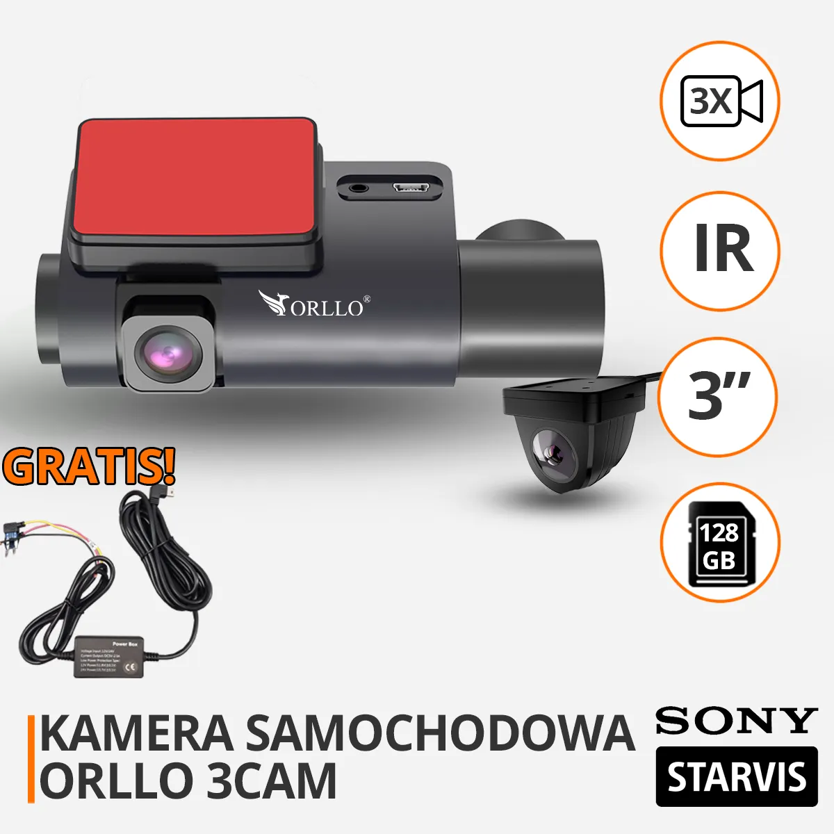 Kamera samochodowa 3 kamery funkcje