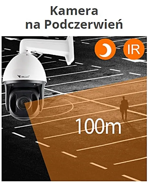 Kamera zewętrzna obrotowa poe orllo podczerwień alarm zoom optyczny 36 ir 12