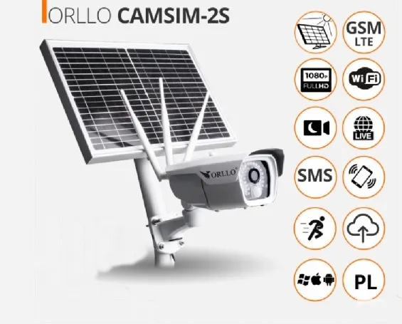 Kamera zewnętrzna baterię solarną IP Wifi Gsm Lte hd do domu orllo bezprzewodowa