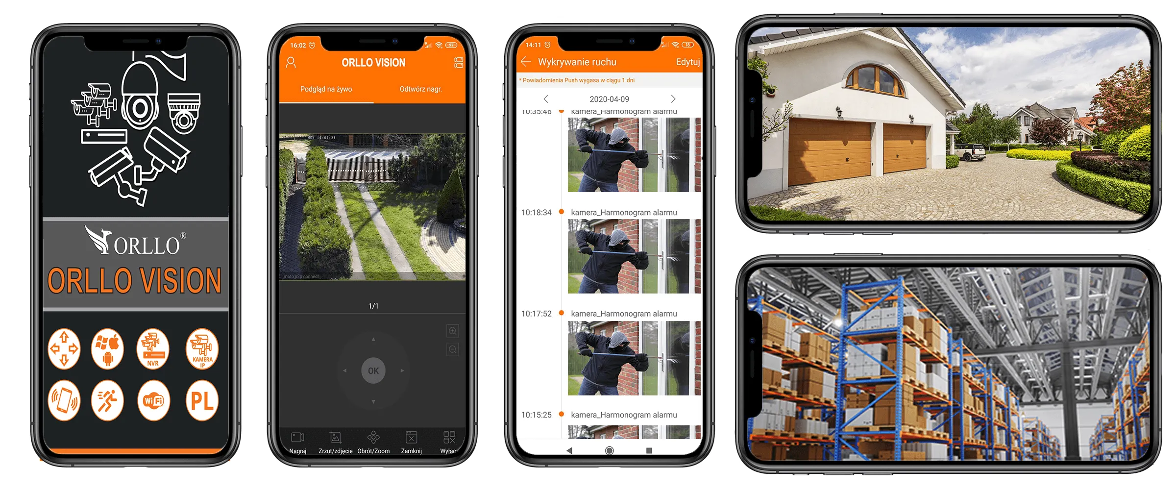 Screeny aplikacja orllo vision camset poe5