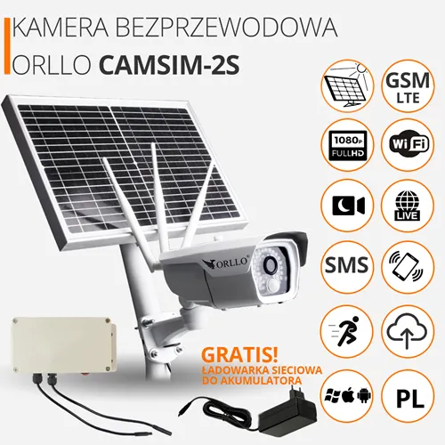 kamera zewnętrzna full hd ip gsm lte 4g orllo duży kąt orllo solarna bateria