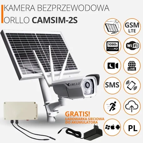 kamera zwnętrzna bezpłatny zapis w  chmurze chmura za darmo orllo bateria solarna
