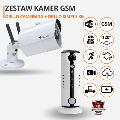 zestaw kamera zewnętrzna full hd ip gsm lte 4g orllo duży kąt orllo solarna bateria